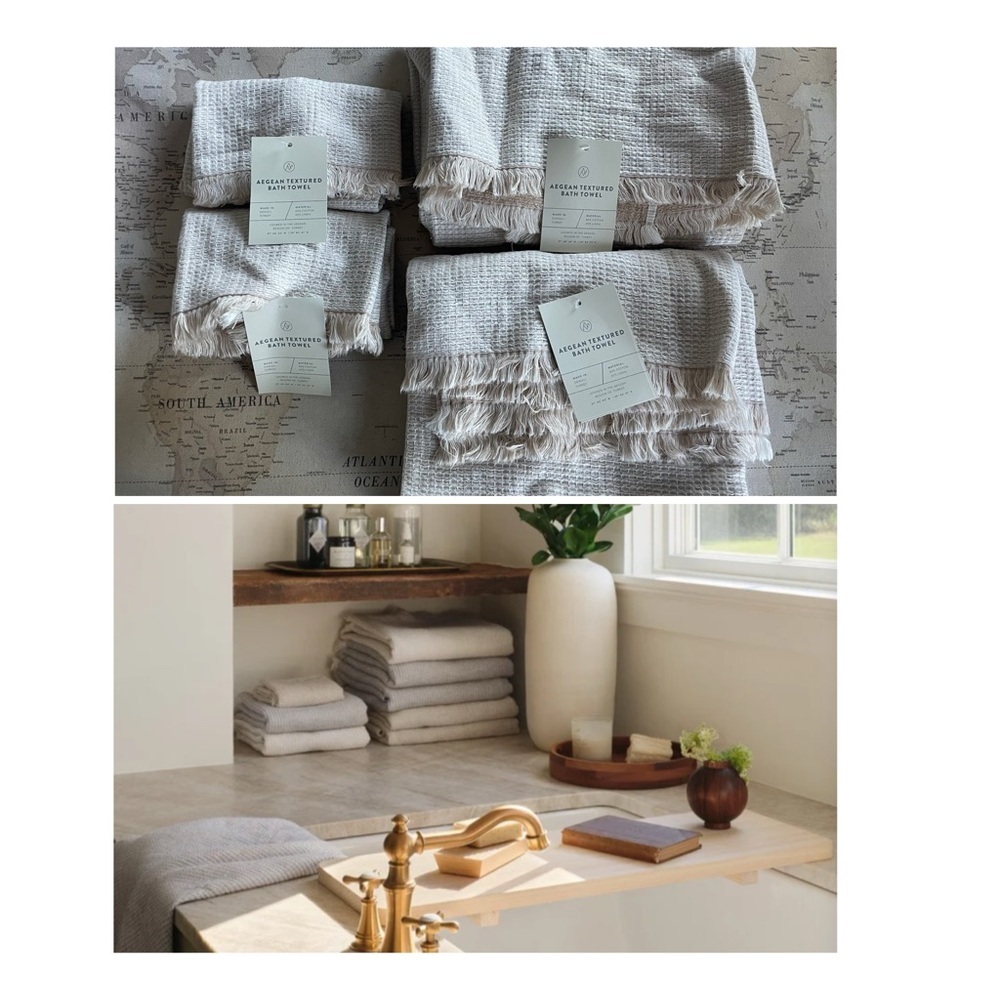 🆕The Citizenry Aegean Tan Textured
Bath Sheets (2) with Hand Towels (2) Linen